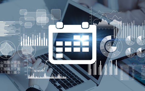 White calendar on blue background (1)